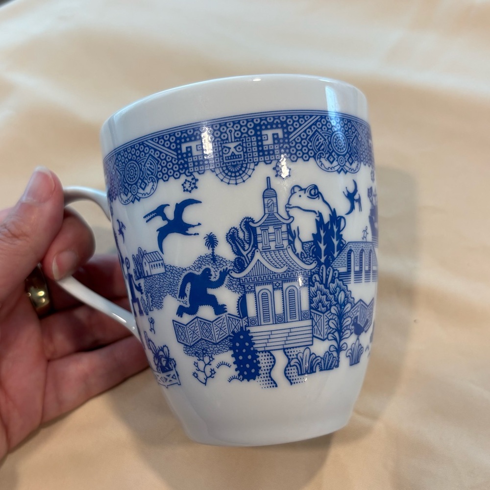 Blue and White Ceramic Mug